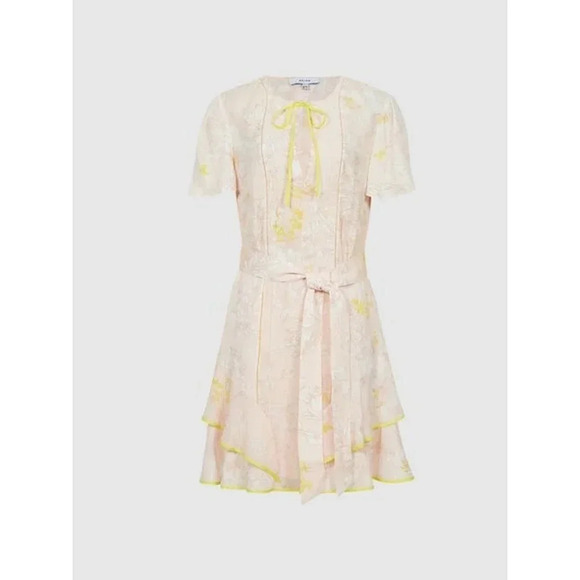NWT REISS Carlotta Belted Flippy Dress - Floral Ruffle Tiered Dress - Picture 1 of 9